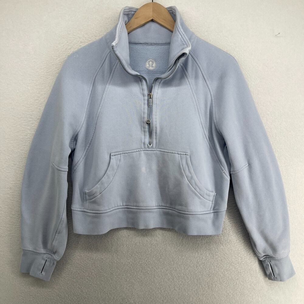 LULULEMON Sweatshirt Womens XS/S Scuba Oversized 1/2 Zip Pullover Fleece Blue
